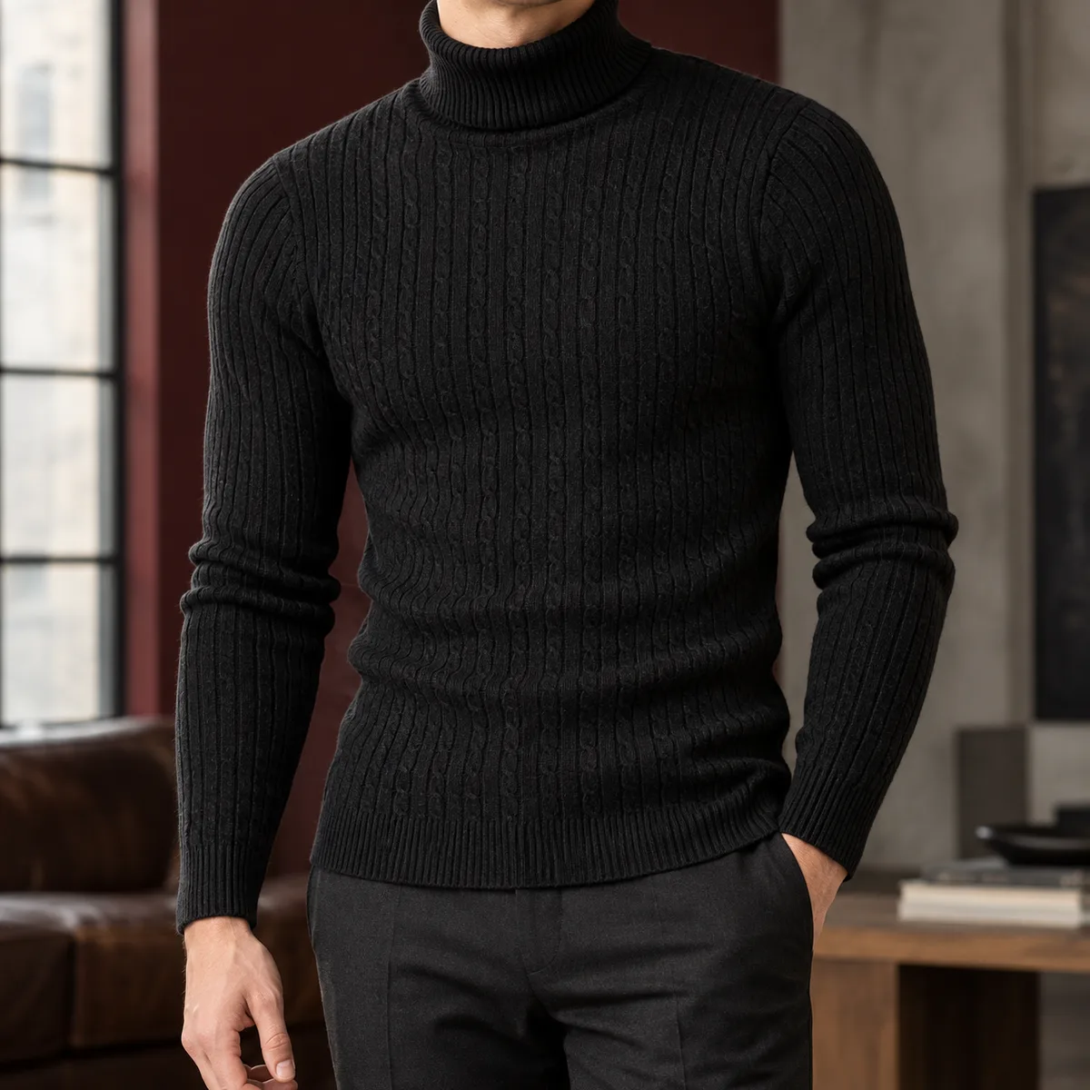 Toby Cable Turtleneck