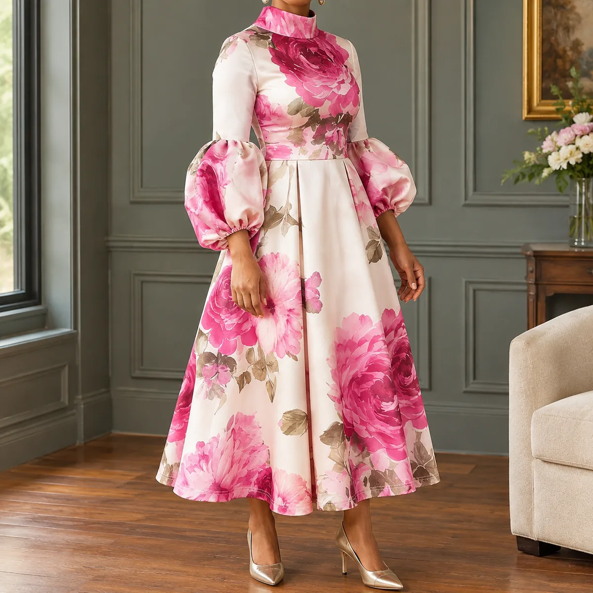 Esther Floral Midi Dress
