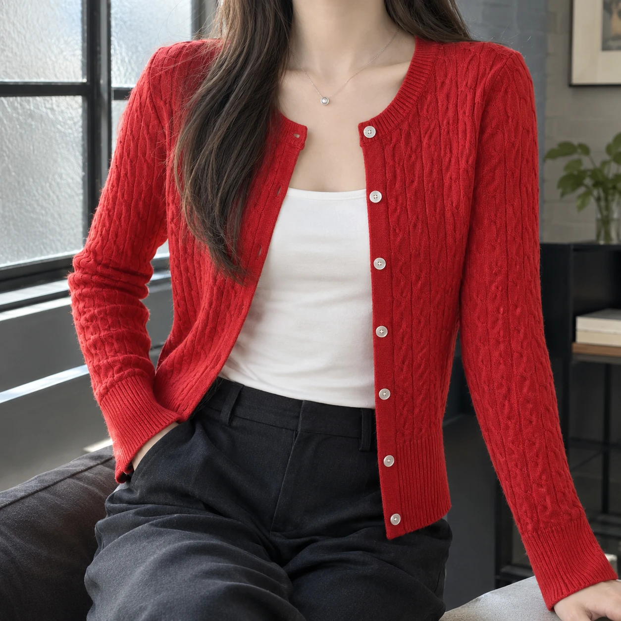 Elodie Cable Knit Cardigan
