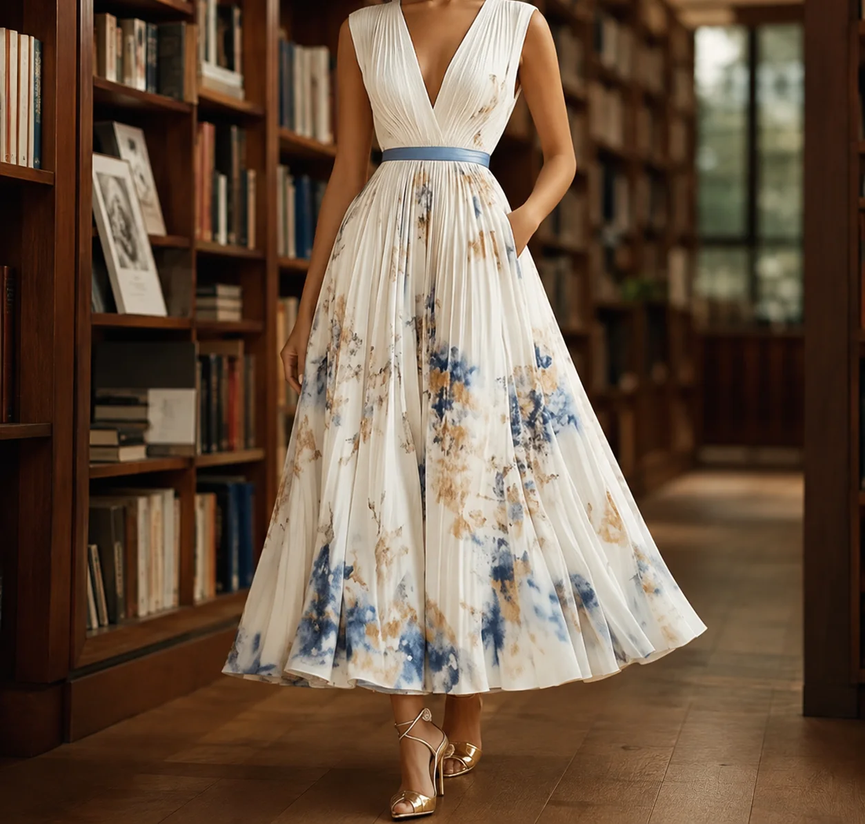 Sabine-Jane Floral Pleated Midi
