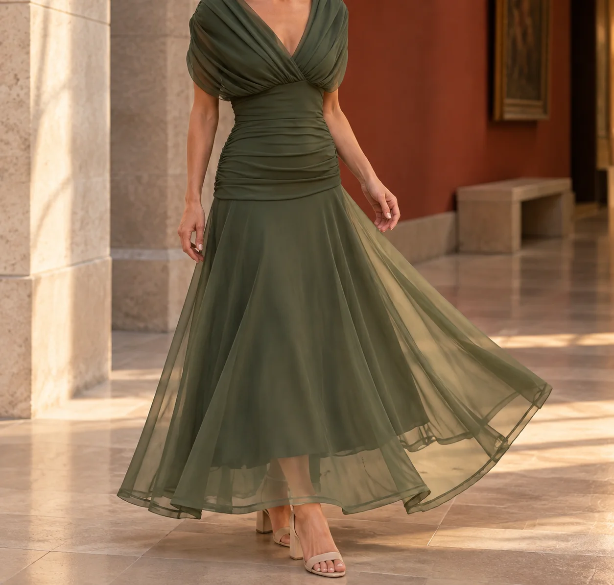 Sylvaine Draped Maxi Dress