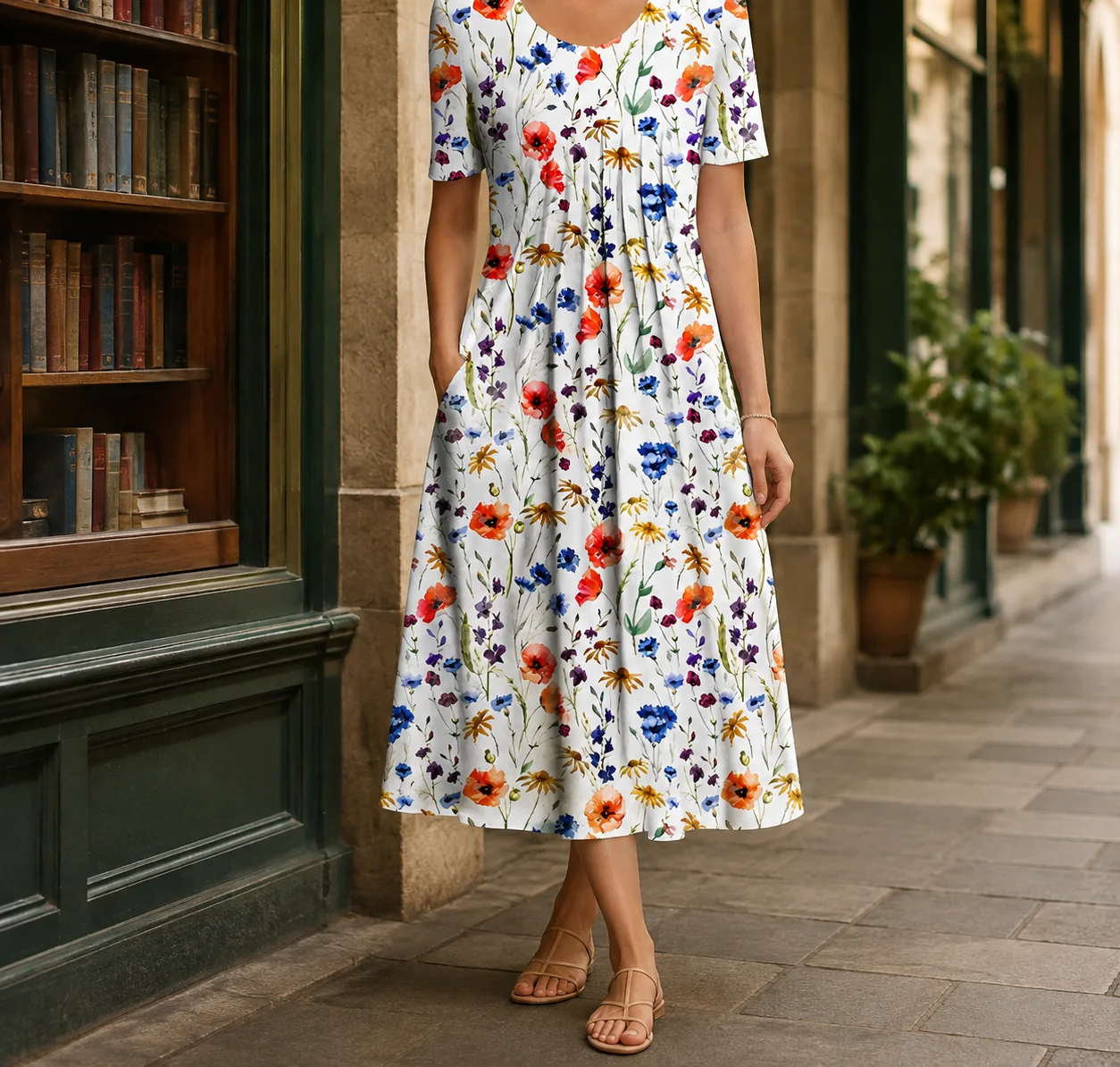 Lara-Elise Floral Midi Dress