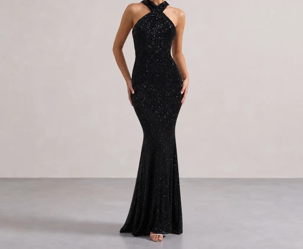 Catalda Cross-Halter Maxi Dress