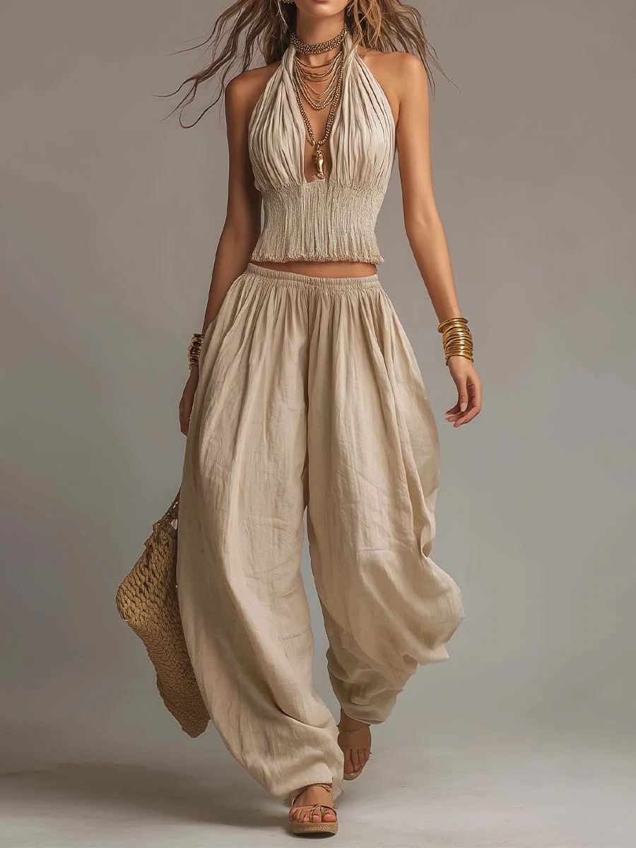 Dahlia Halter Trouser Set