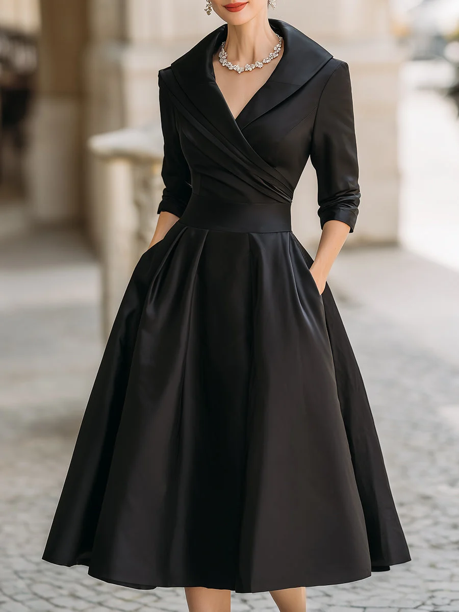Camille Shawl-Collar Dress