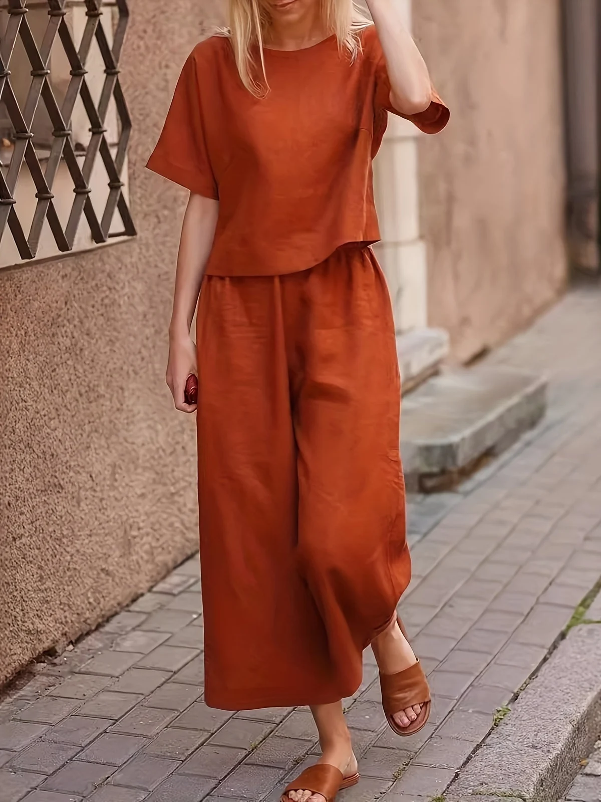 Evelina Wide-Leg Trouser Set