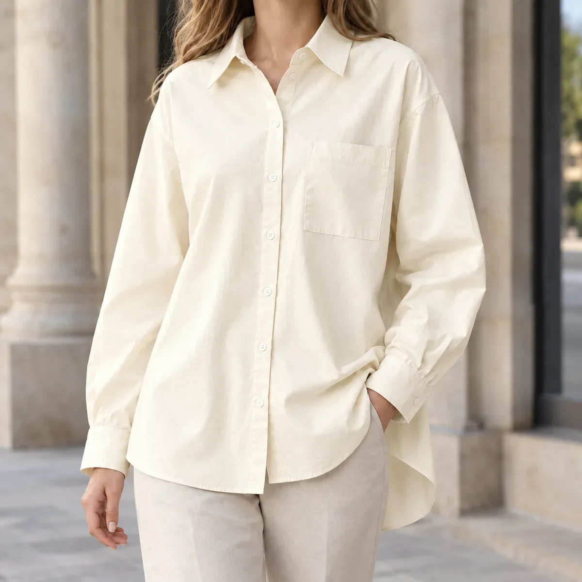 Zelie Relaxed Shirt in Cream