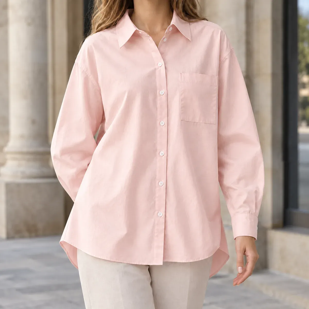 Zelie Relaxed Shirt in Pink