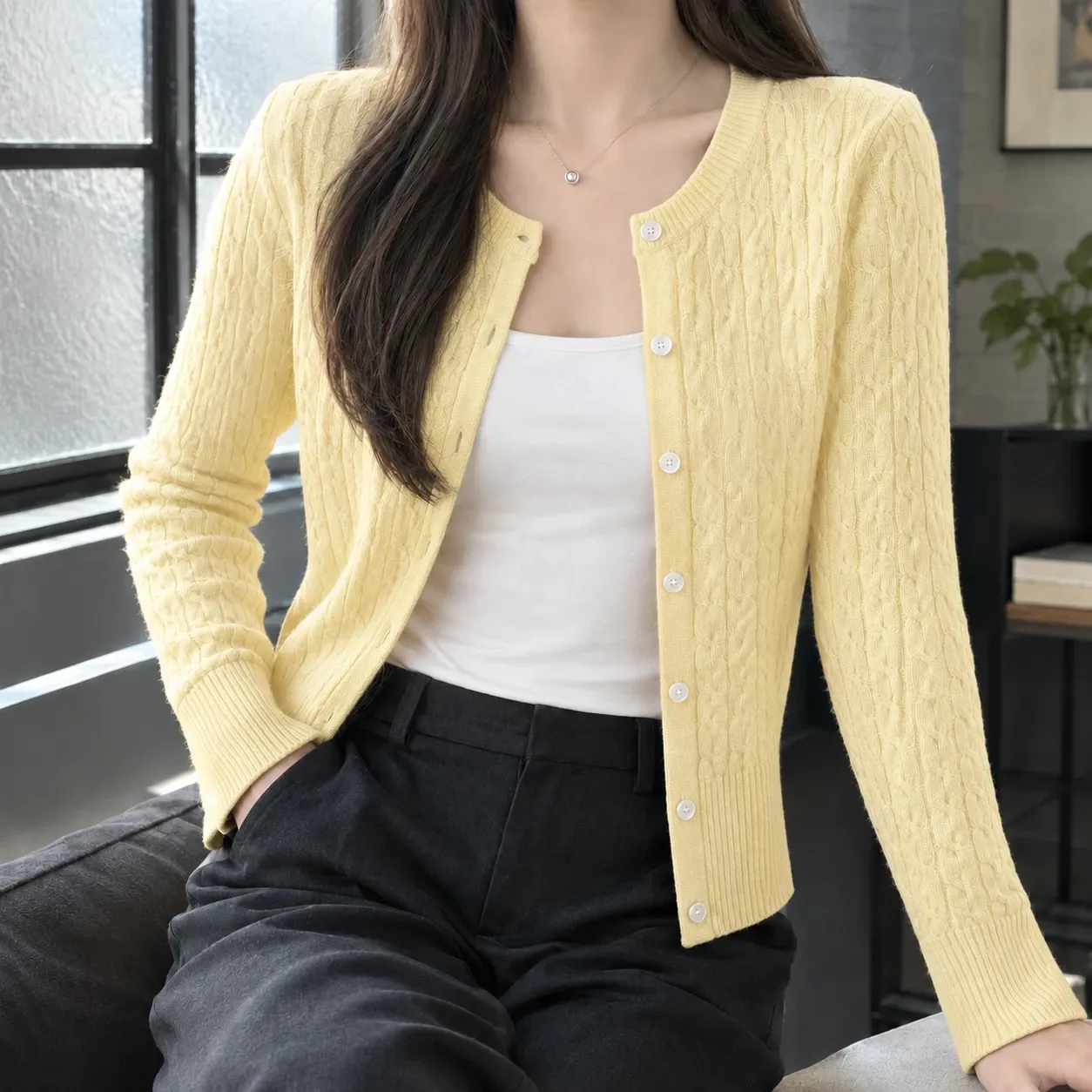 Elodie Cable Knit Cardigan — source gallery photograph 2