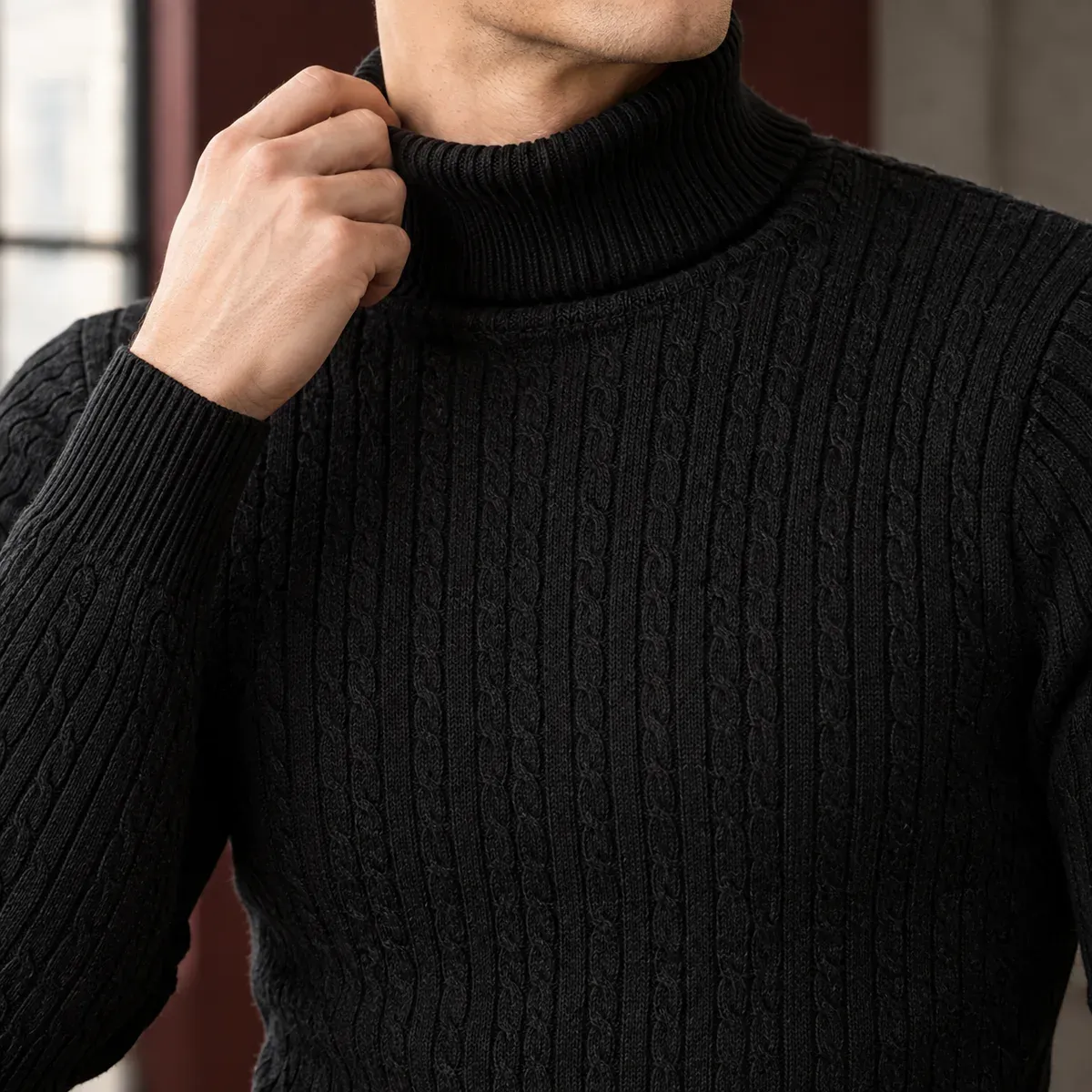 Toby Cable Turtleneck — detail