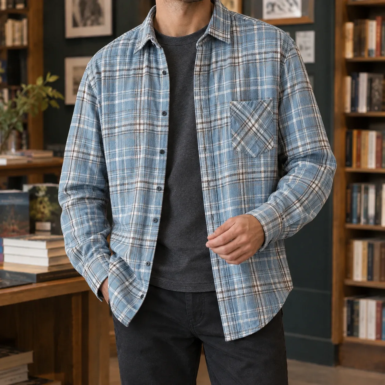 Nathan-Dean Plaid Overshirt — source gallery photograph 4