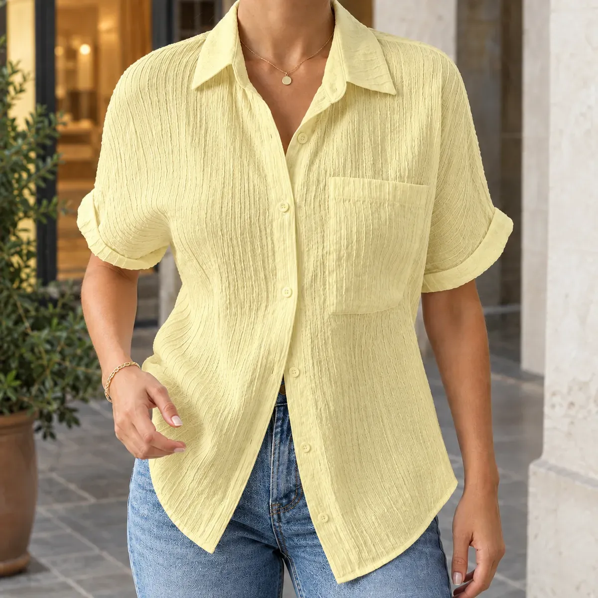 Lola Relaxed Shirt in Yellow