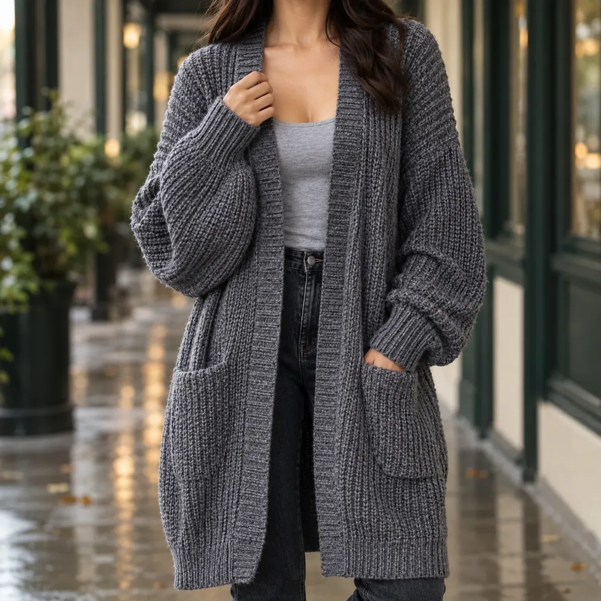Sofia-Pearl Longline Cardigan — gallery photograph 1