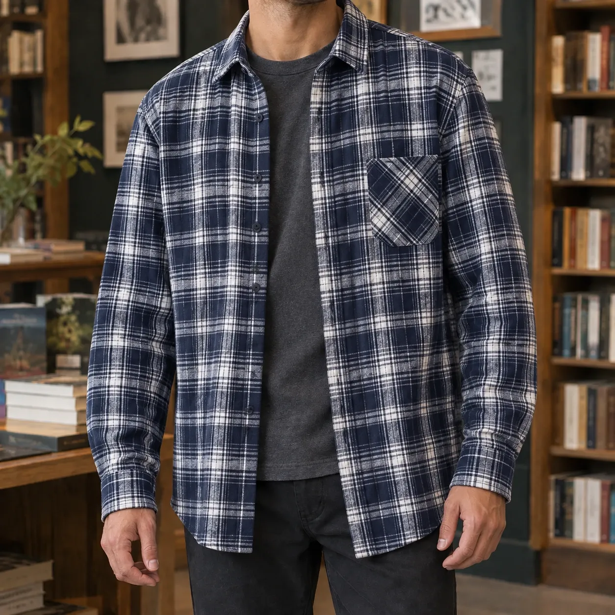 Nathan-Dean Plaid Overshirt — source gallery photograph 6