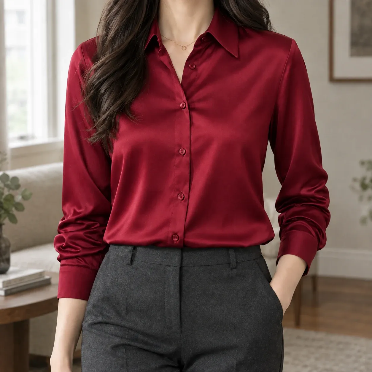 Charlotte-Belle Satin Shirt — source gallery photograph 6