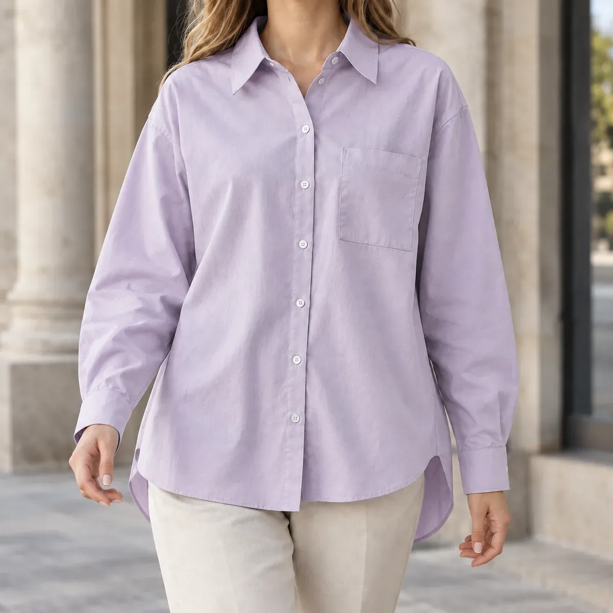 Zelie Relaxed Shirt in Purple