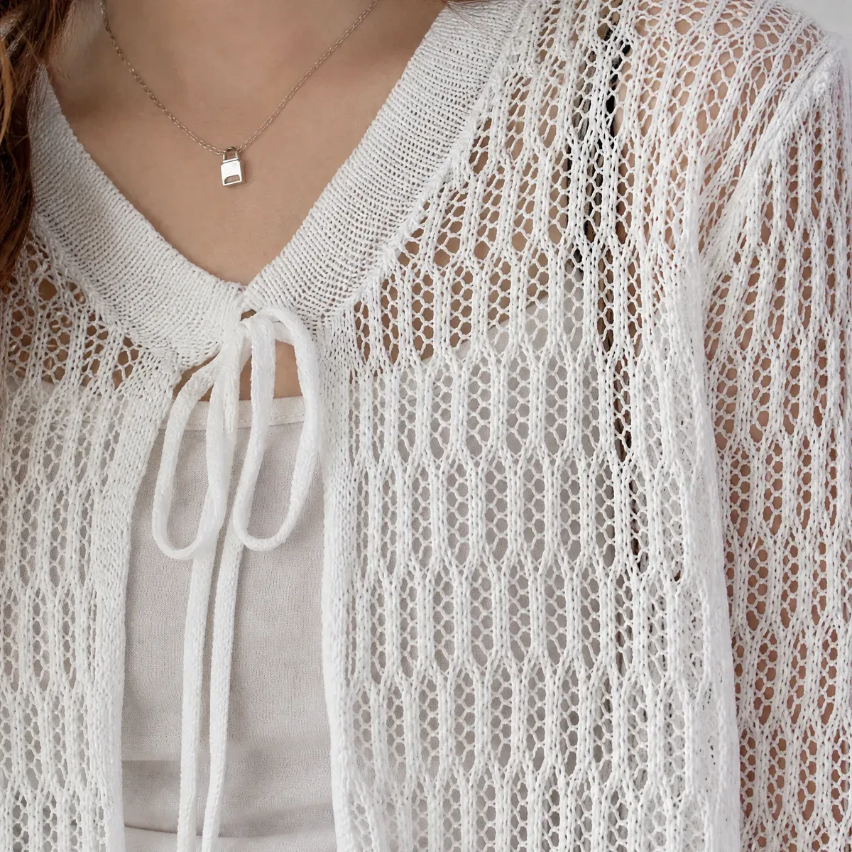 Bridget Pointelle Cardigan — detail