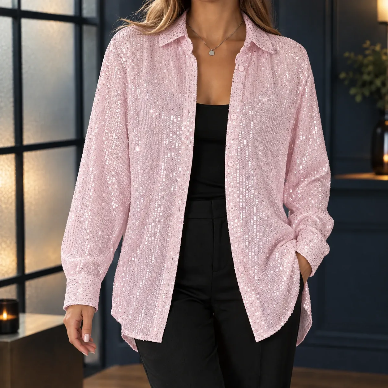 Zenobia-Kate Sequin Shirt — source gallery photograph 5