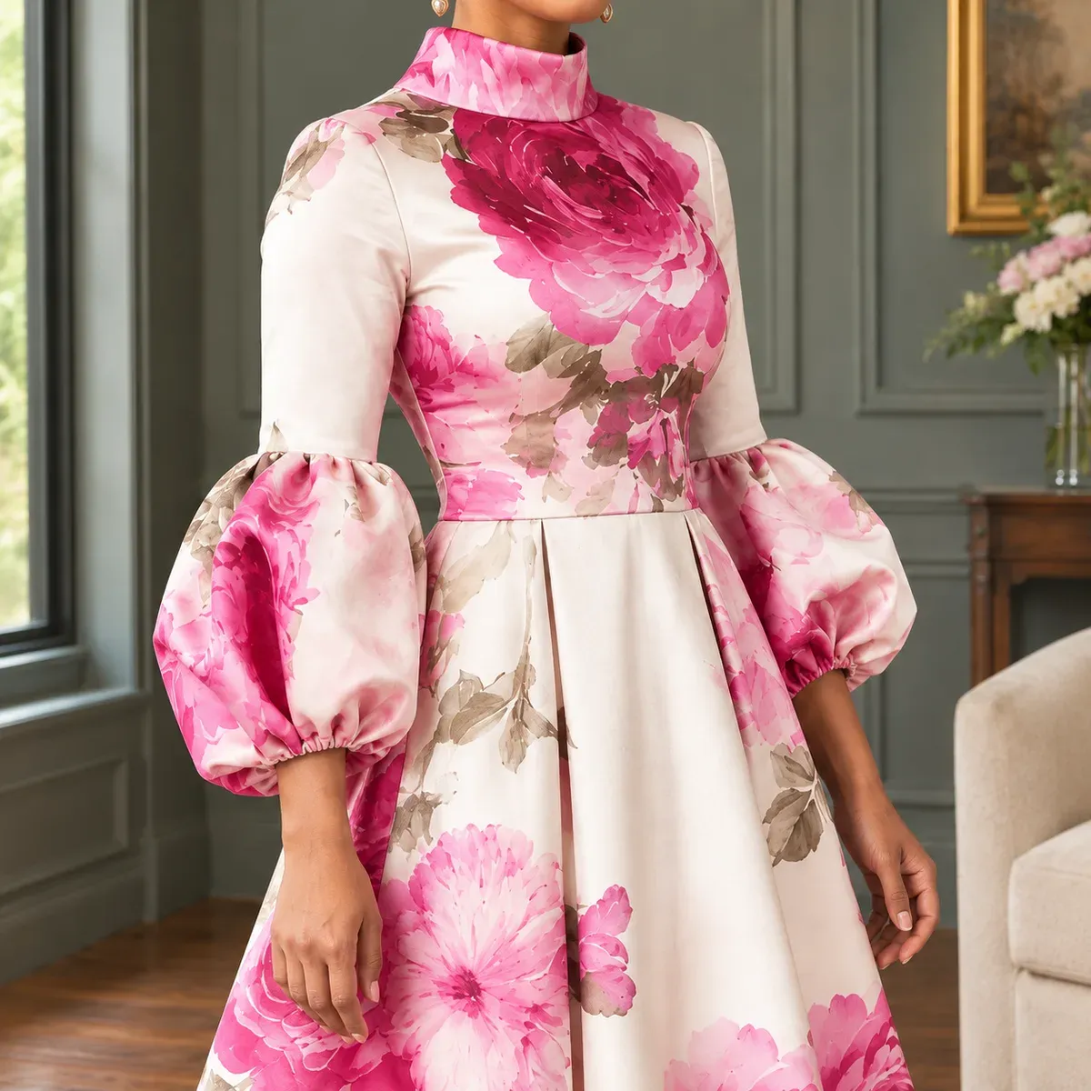 Esther Floral Midi Dress — detail
