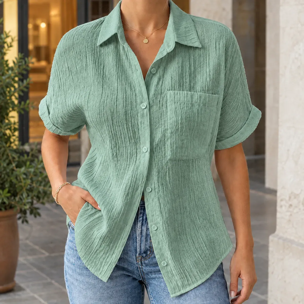 Lola Relaxed Shirt in Green