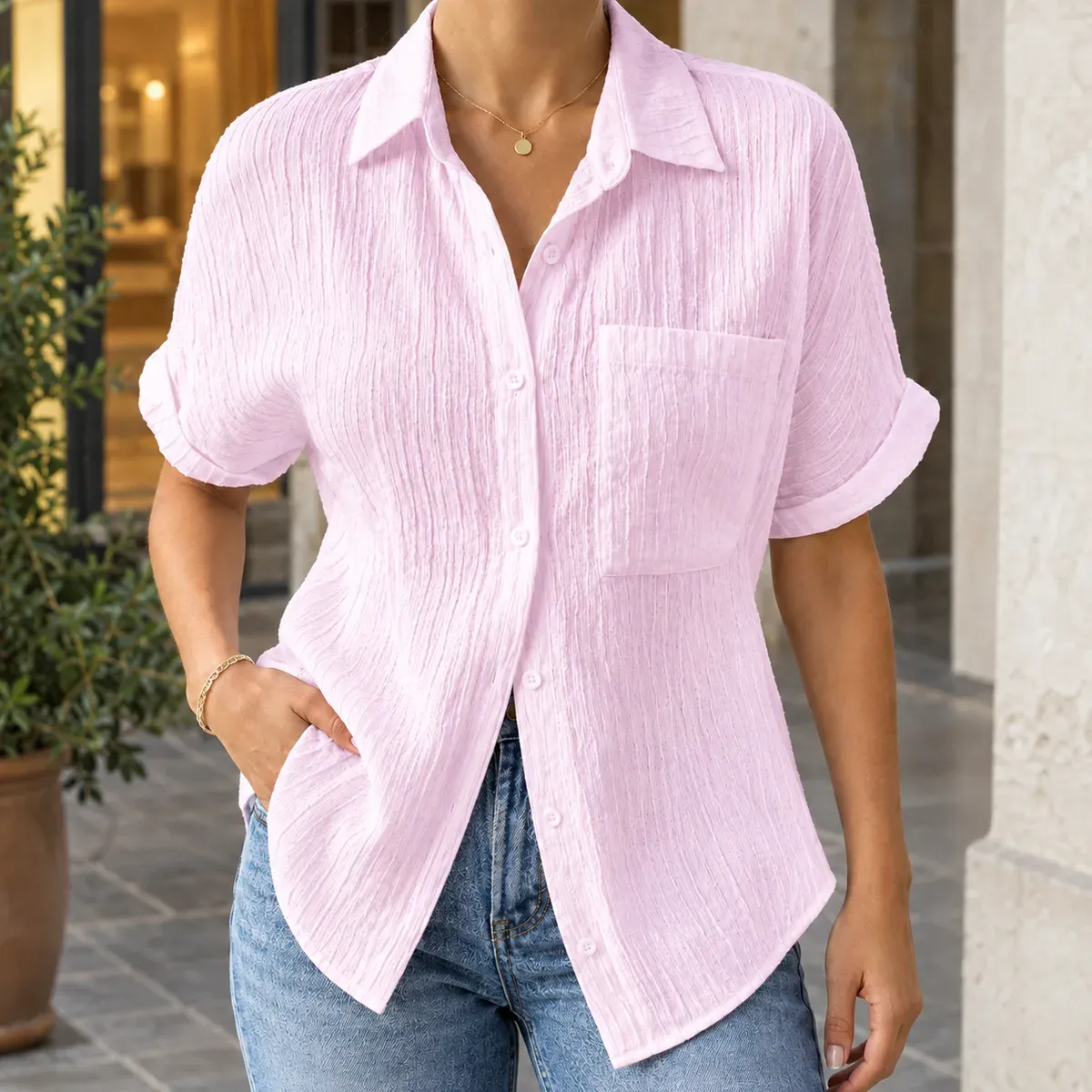 Lola Relaxed Shirt in Pink